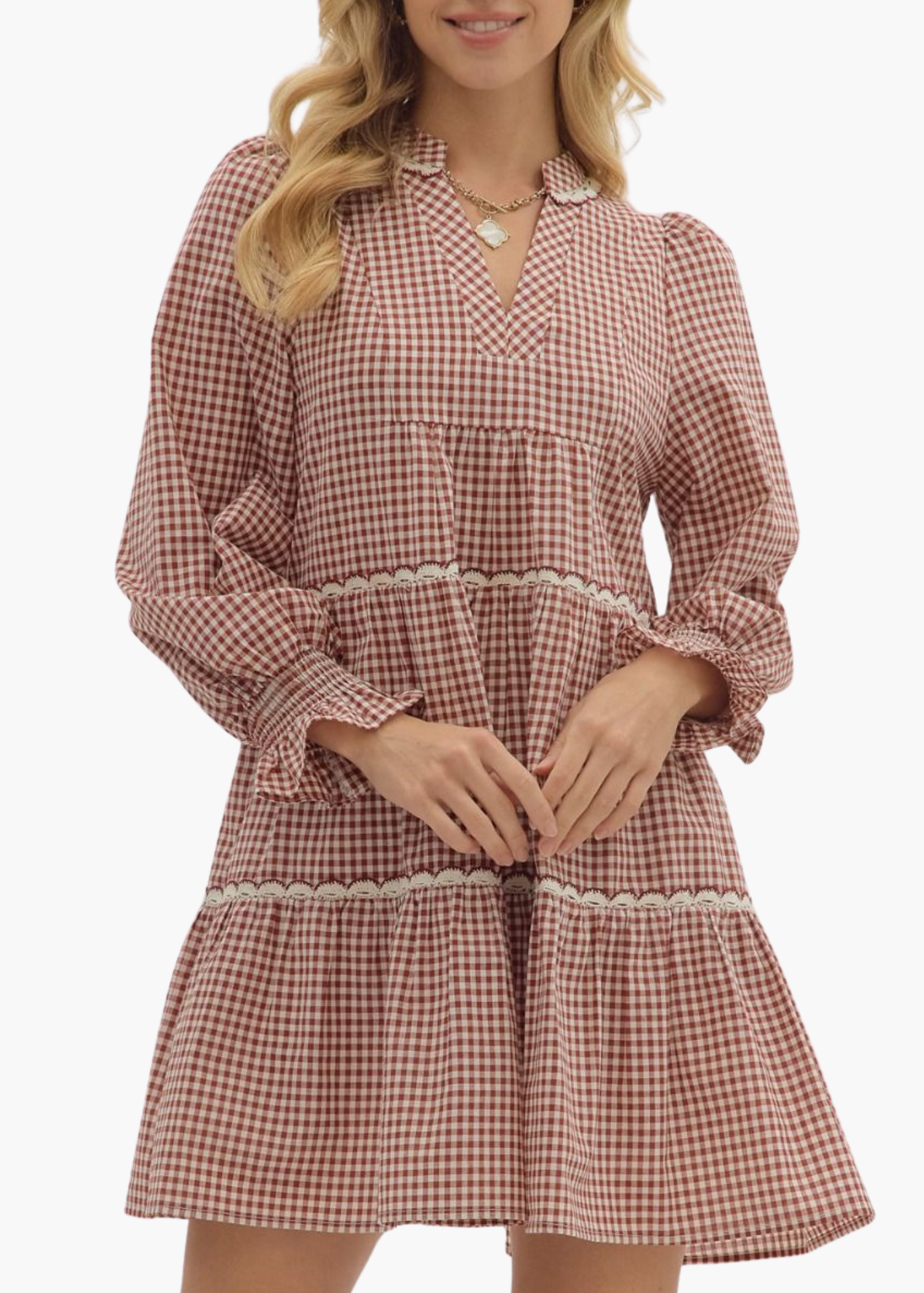 Harriet Mini Dress in Burgundy