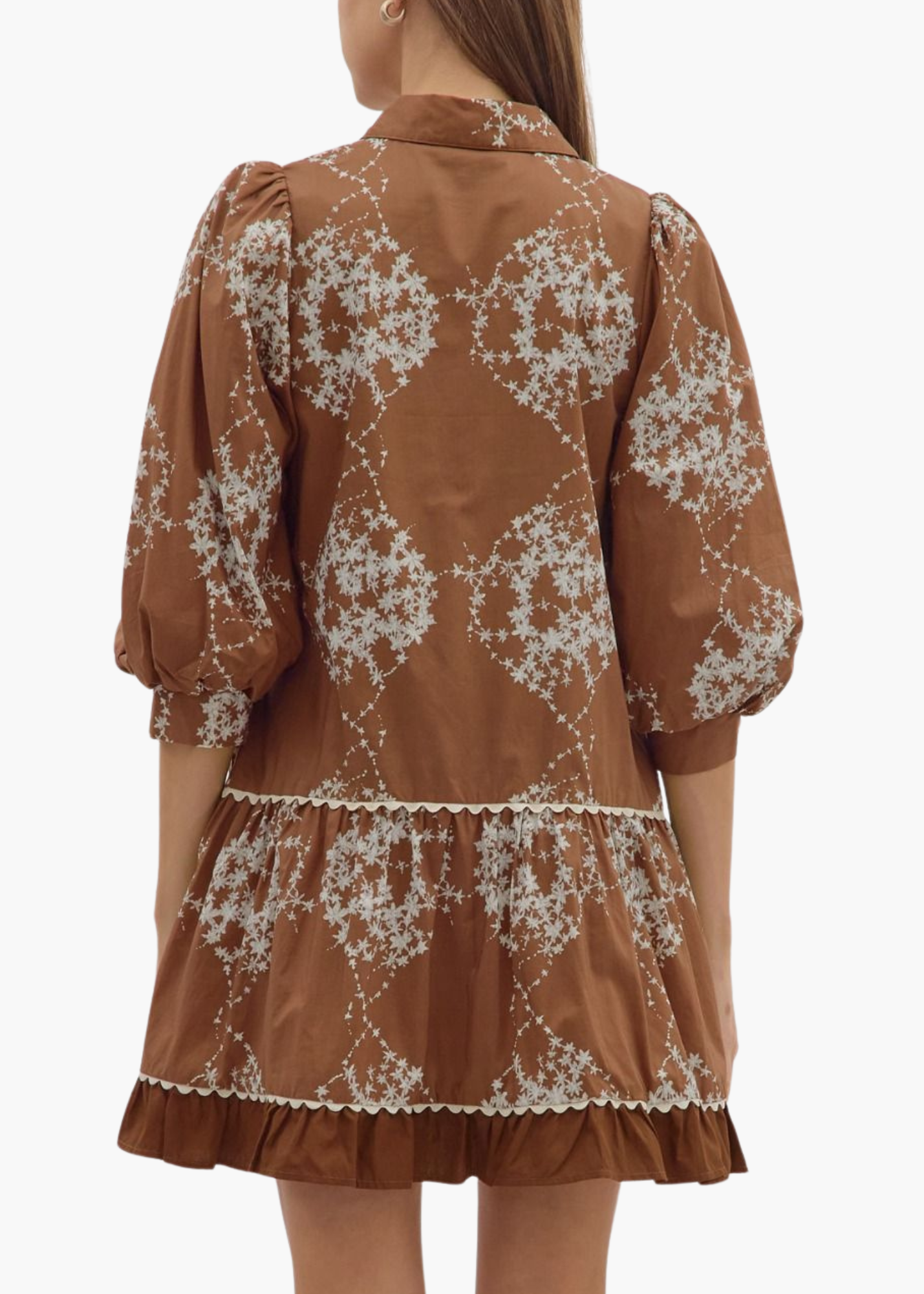 Marion Mini Dress in Brown