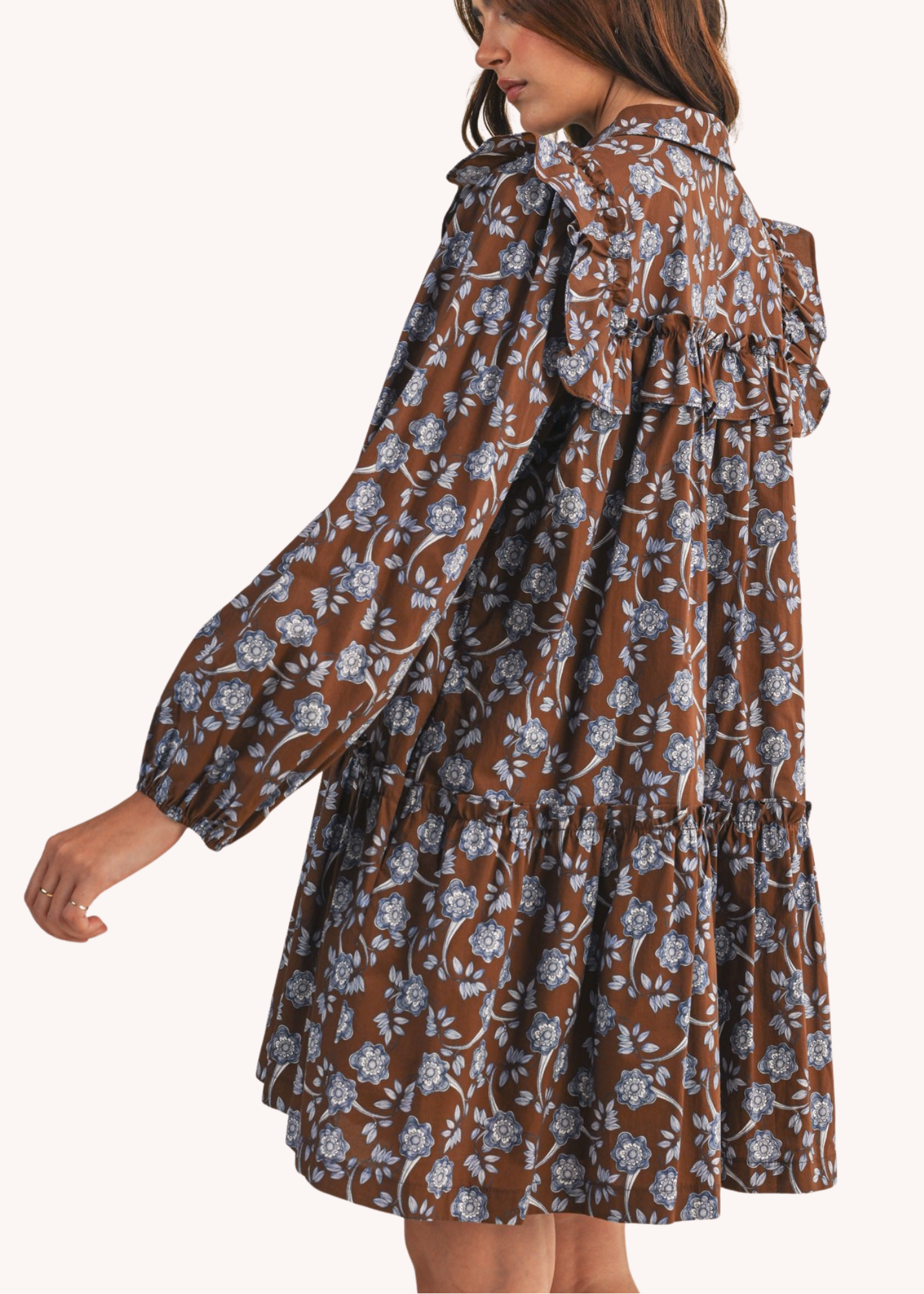 Genevieve Mini Dress in Brown