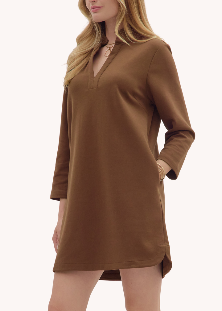 Lara Mini Dress in Brown