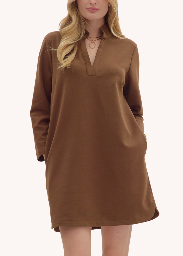 Lara Mini Dress in Brown