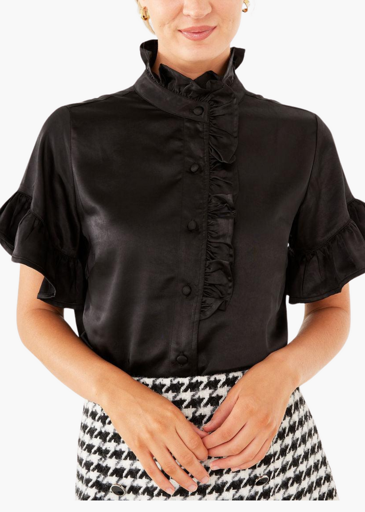 Sadie Top Black Satin