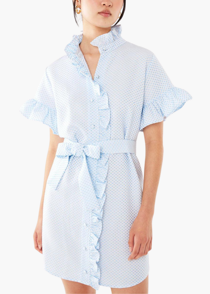 Katie Dress Light Blue Tufted Cotton