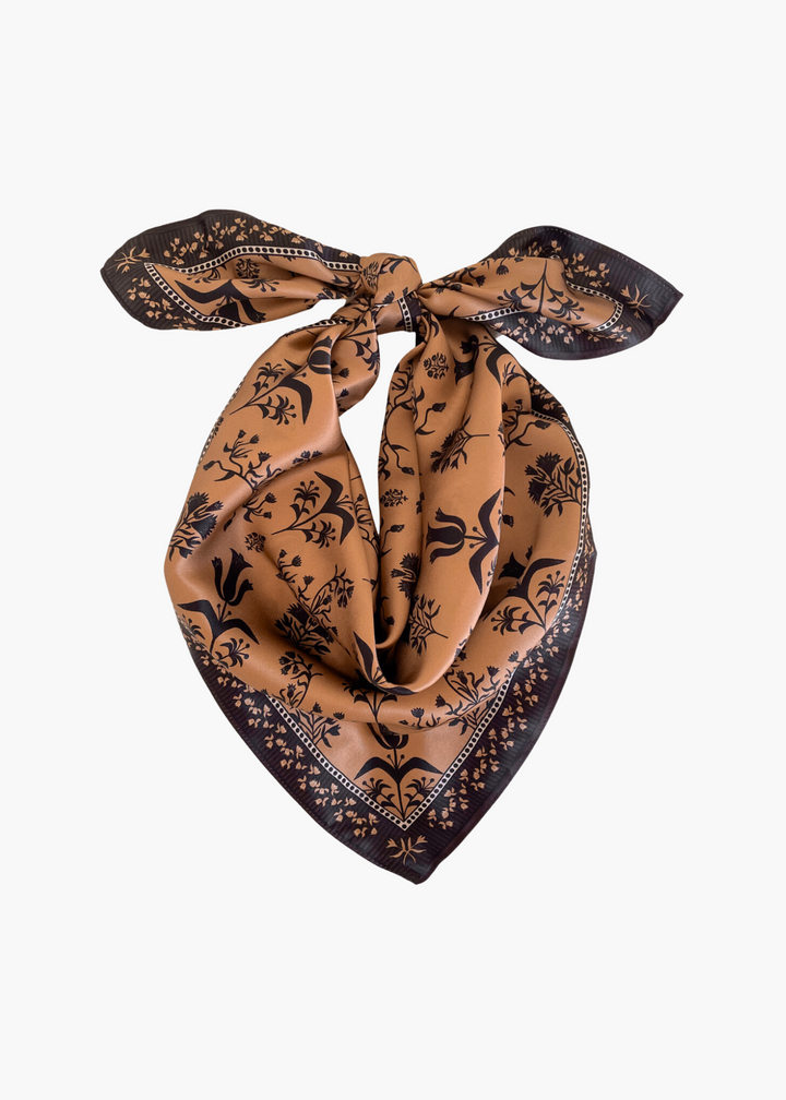 Pepper Block Print Silk Scarf
