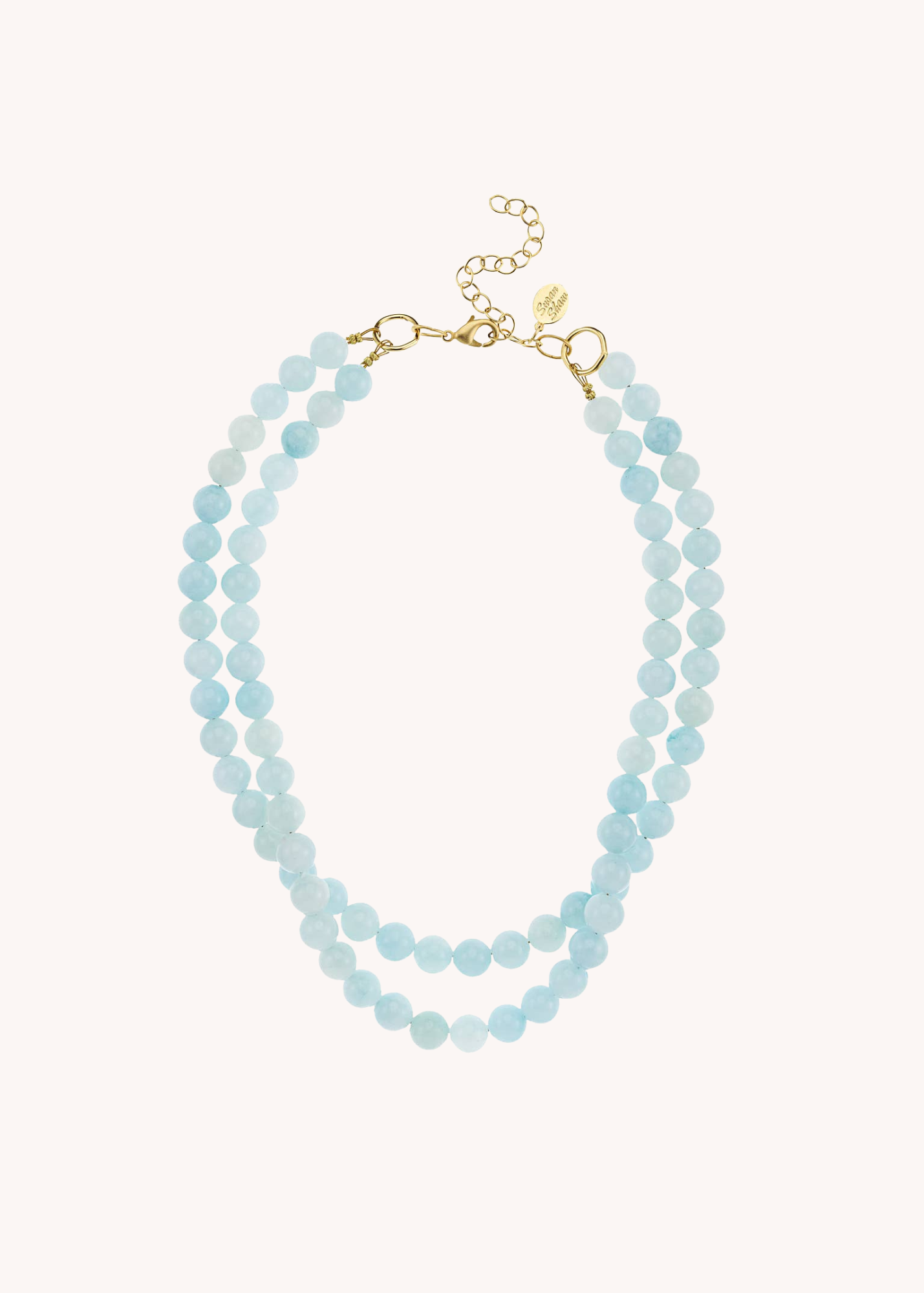 Double Strand Light Blue Jade Necklace