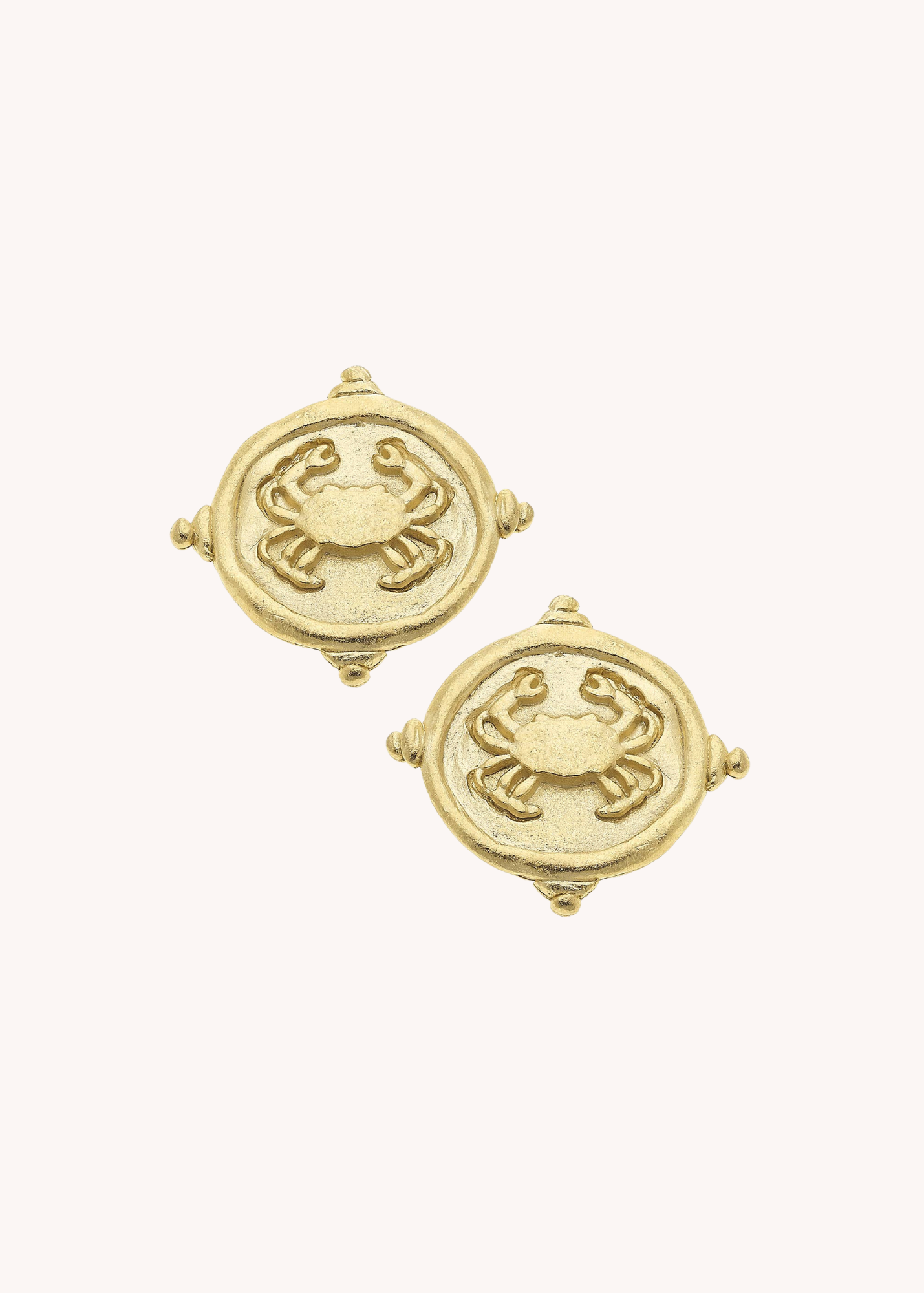 Gold Crab Pierced Earrings