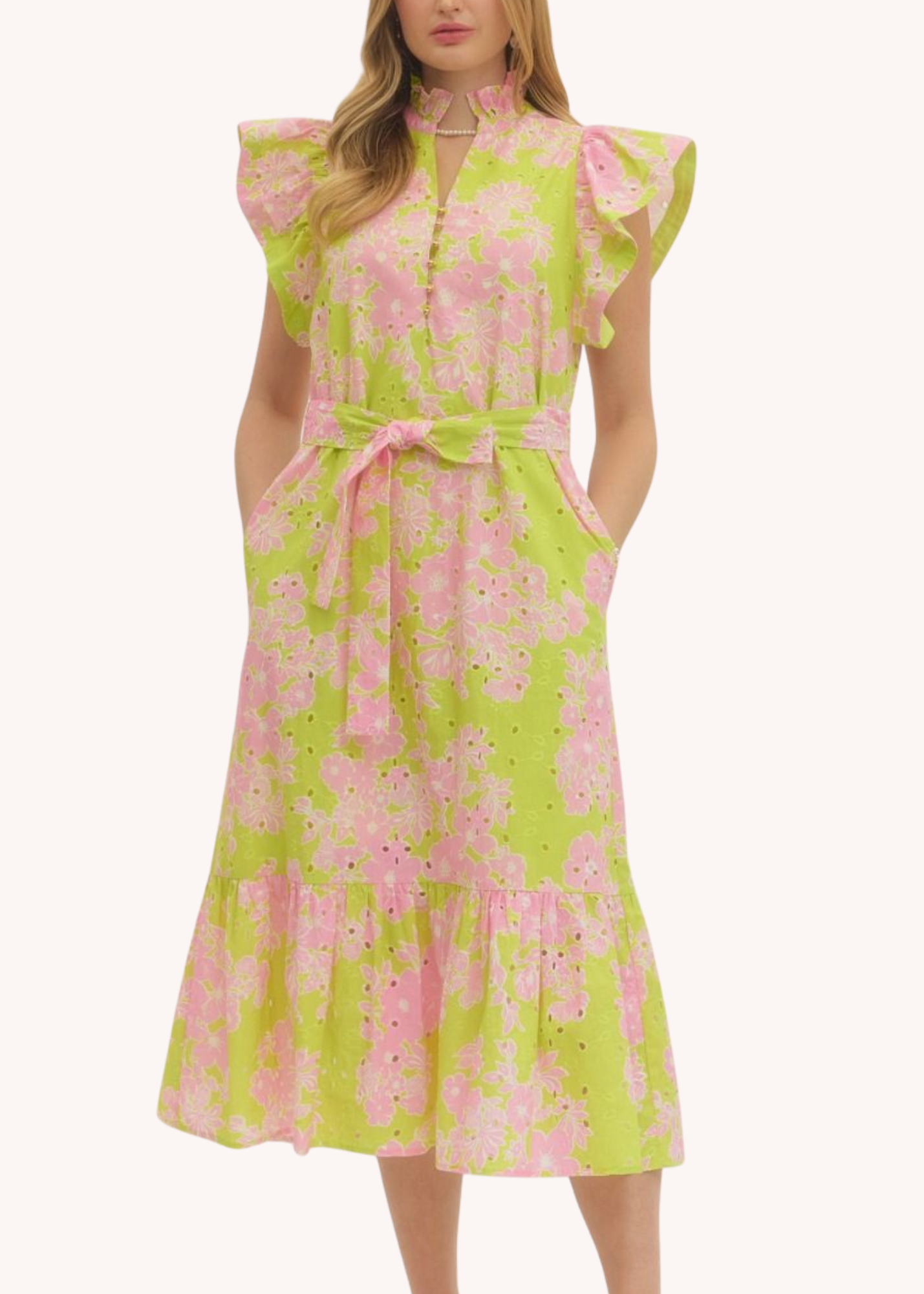Miller Dress in Chartreuse