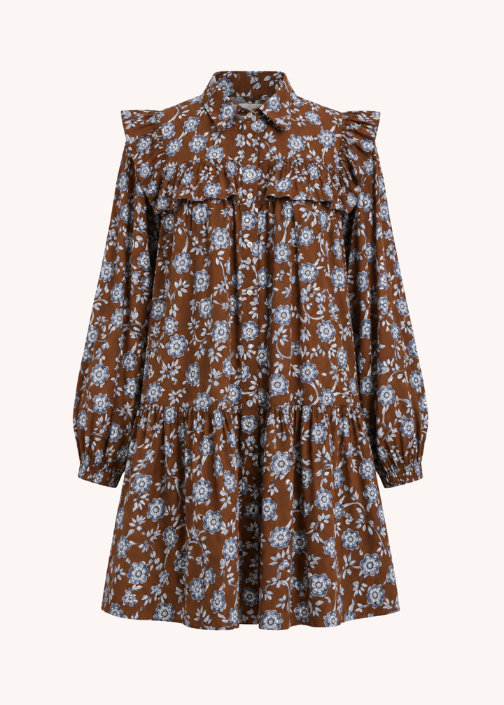 Genevieve Mini Dress in Brown