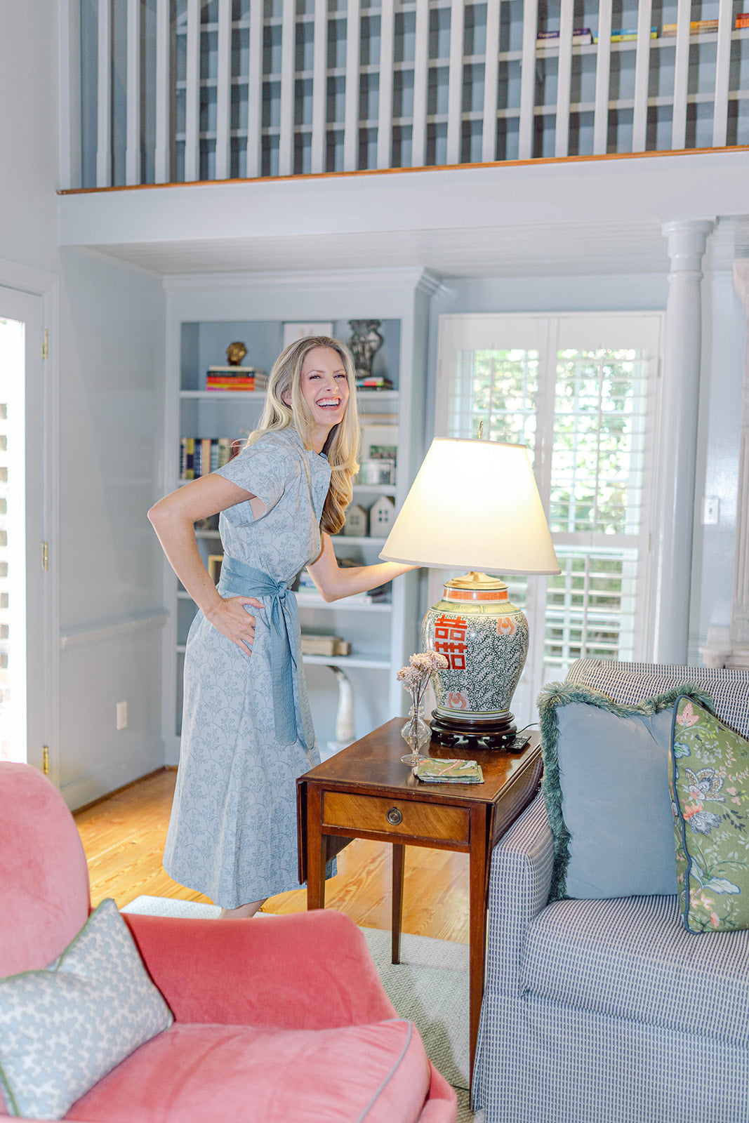 Eloise Midi Shirt Dress in Laurel House Blue