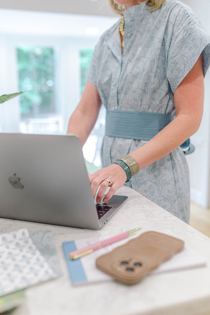 Eloise Midi Shirt Dress in Laurel House Blue
