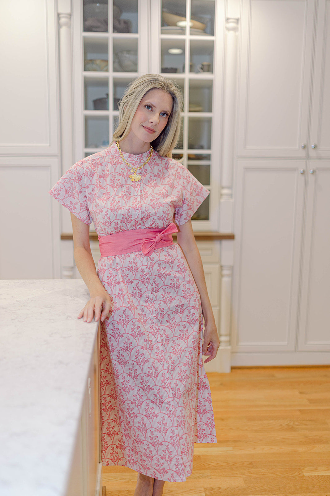 Eloise Midi Shirt Dress in Laurel Poppy | Poppy and Pink x Elliston House XXL Eloise Midi Shirt Dress in Laurel Poppy | Poppy and Pink x Elliston House XXL