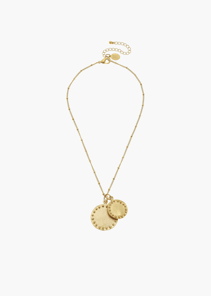 Double Circle Chain Necklace in Gold