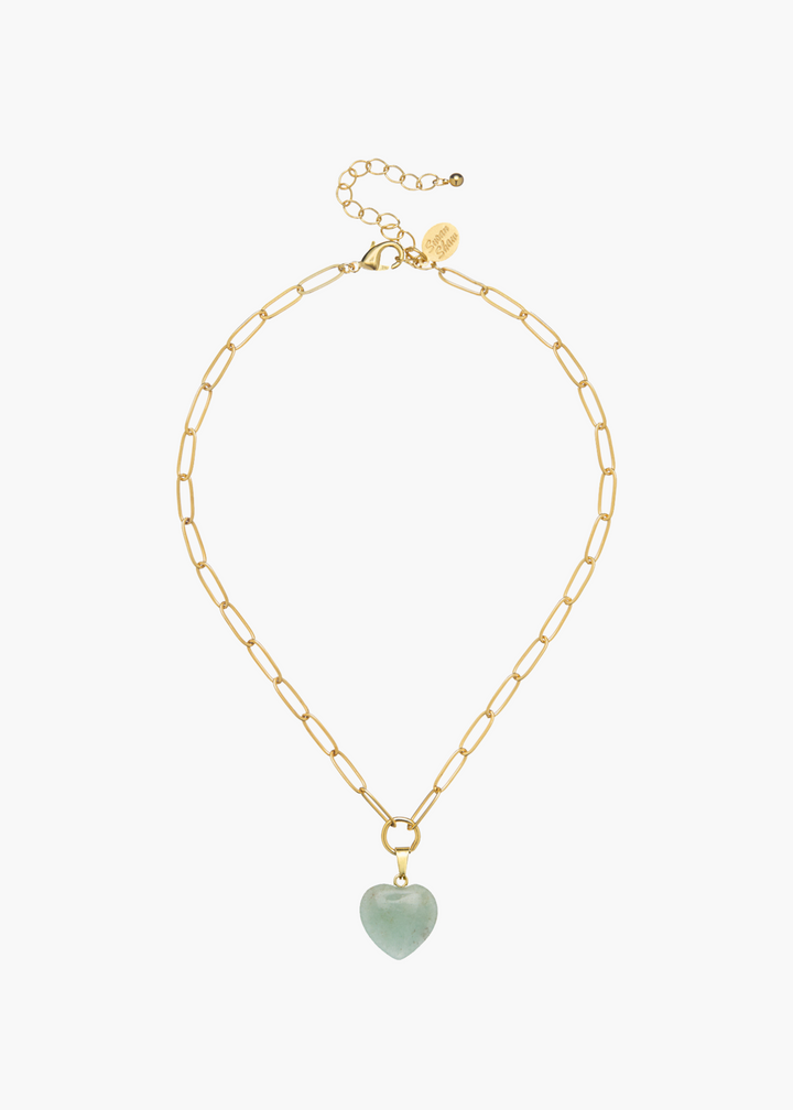 Audrey Heart Necklace in Jade