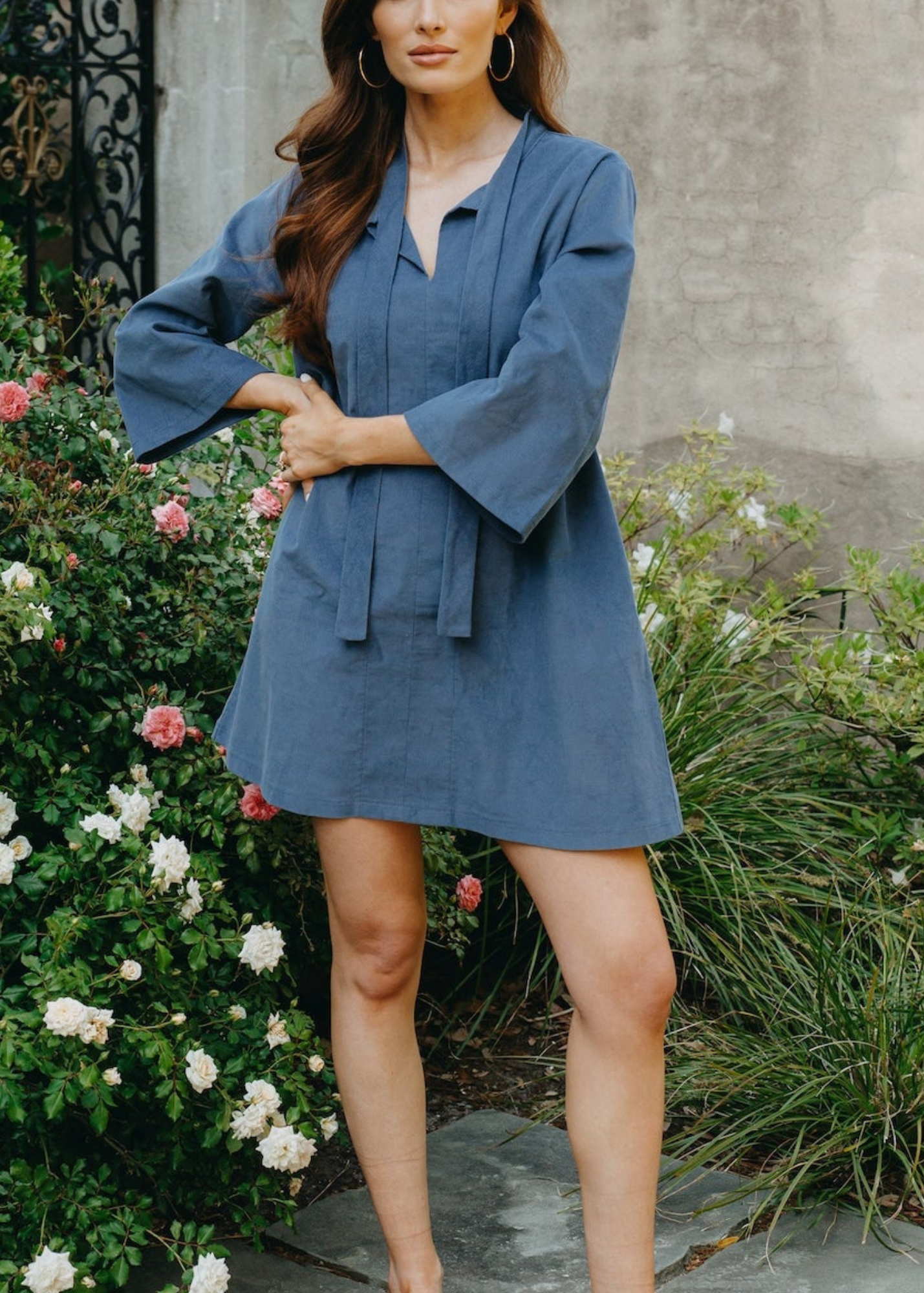 Phoebe Corduroy Dress in Jean Blue