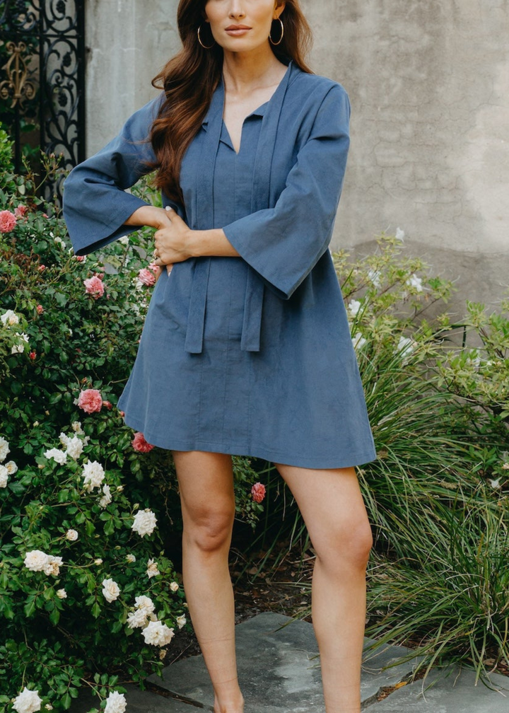 Phoebe Corduroy Dress in Jean Blue