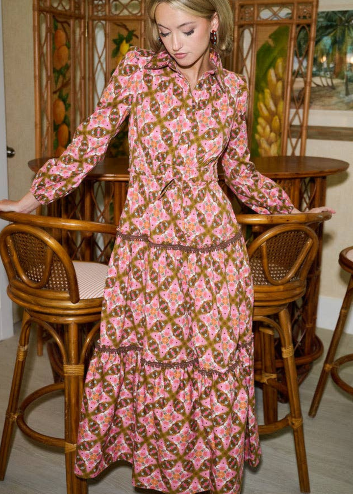 Banyan Long Sleeve Dress in Farmhouse Pink