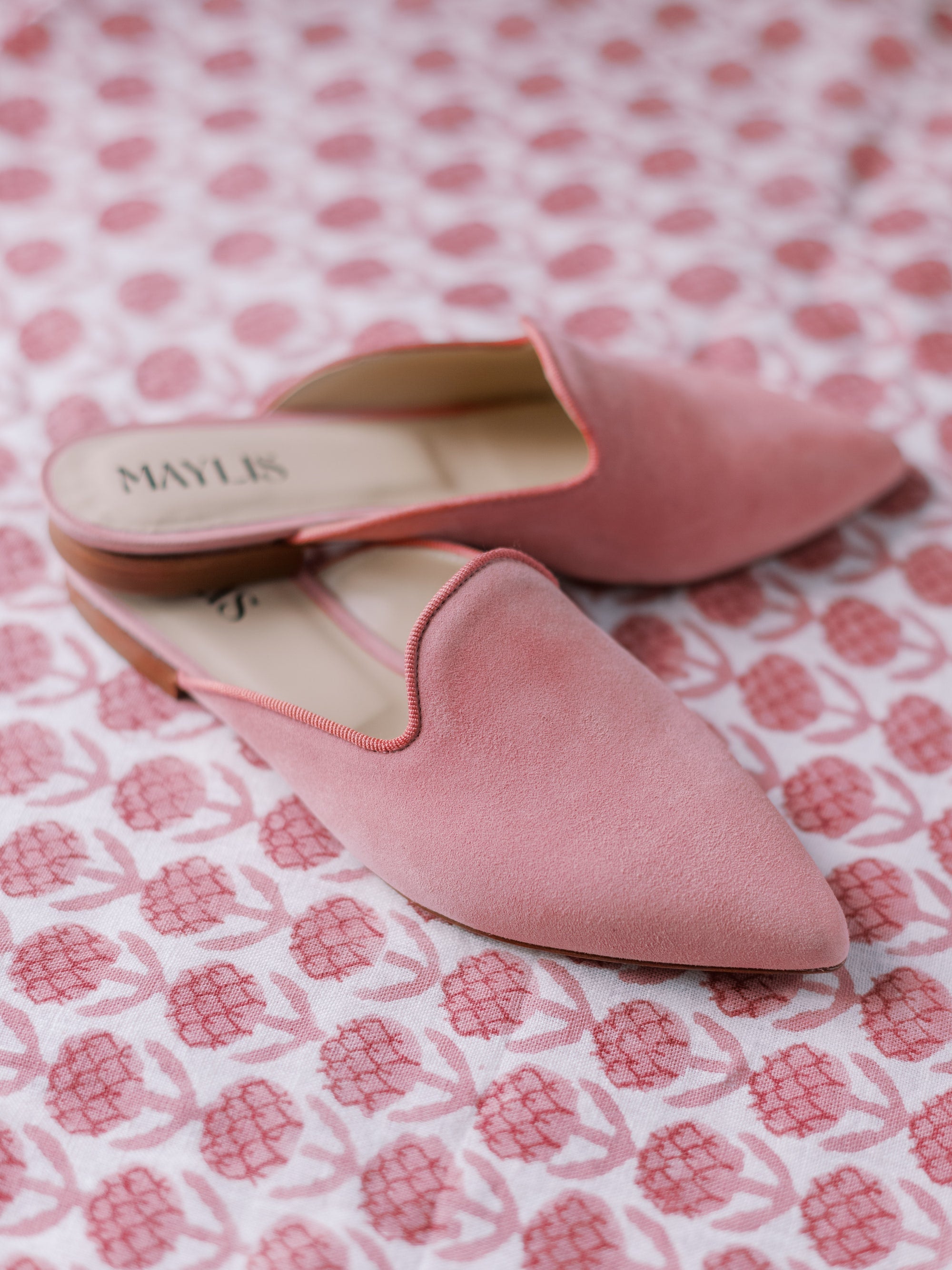 The Rita Mule in Rose Suede