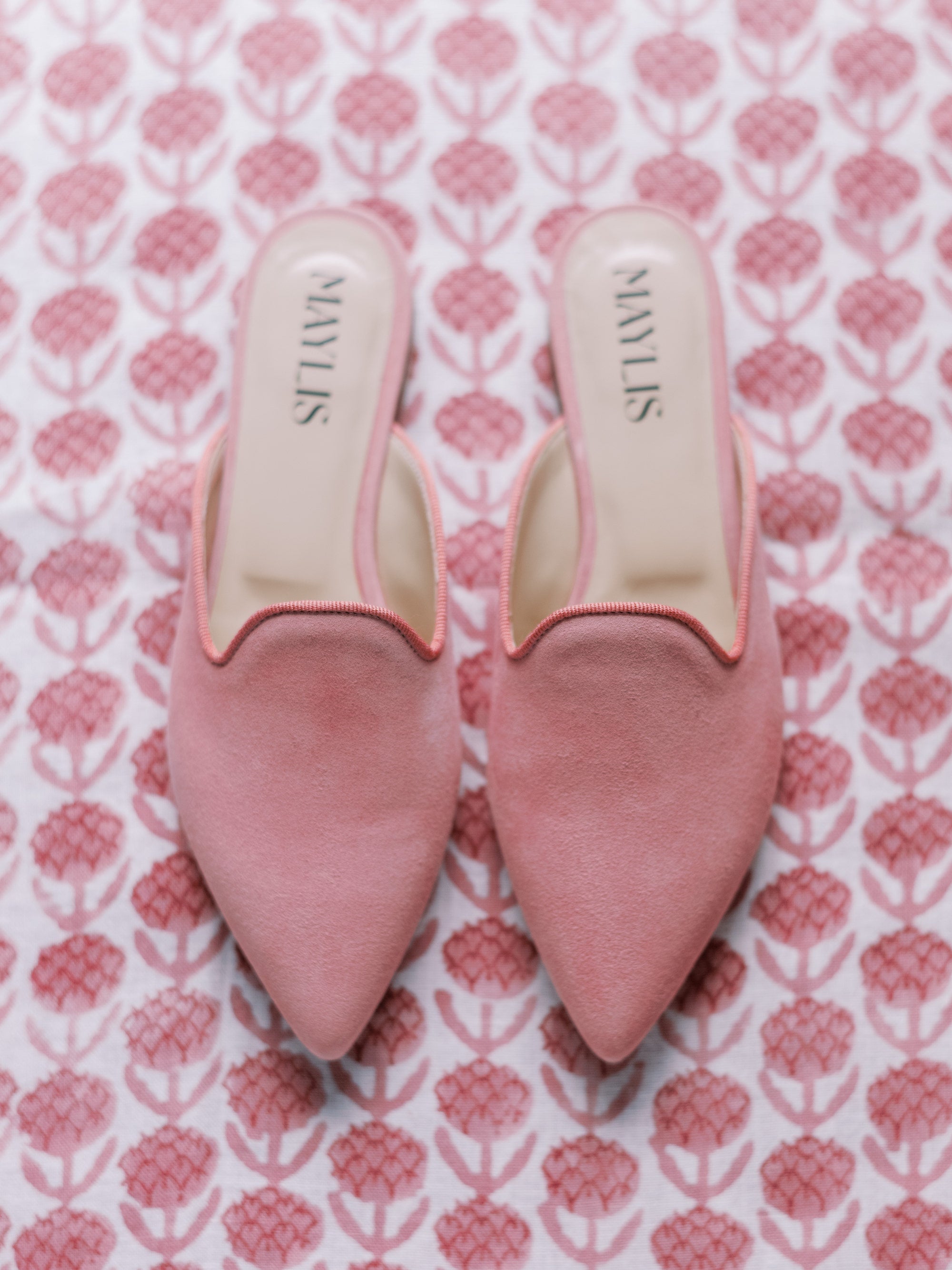 The Rita Mule in Rose Suede