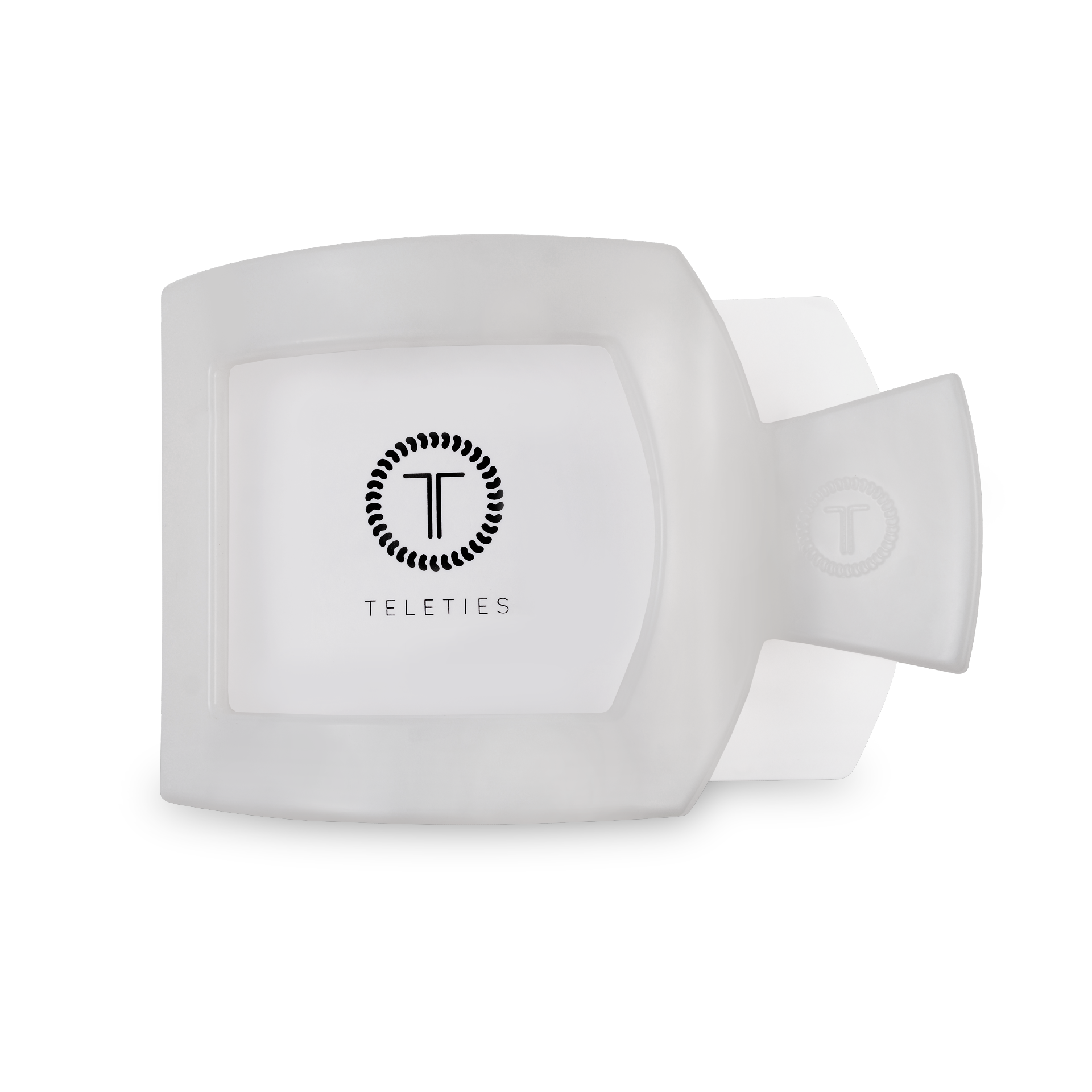 Square Flat Hair Clip in Coconut White