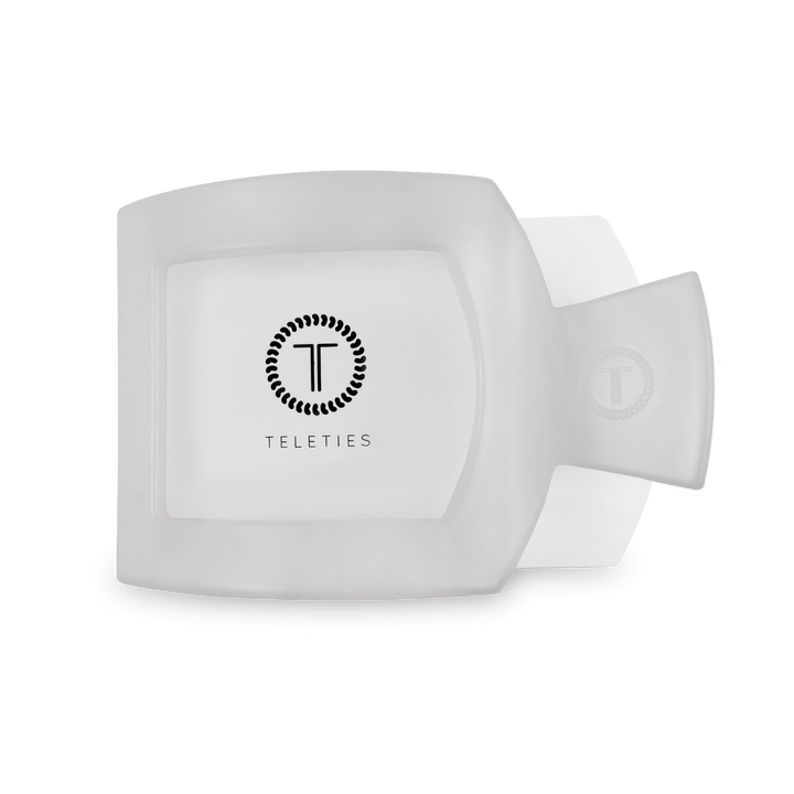 Square Flat Hair Clip in Coconut White