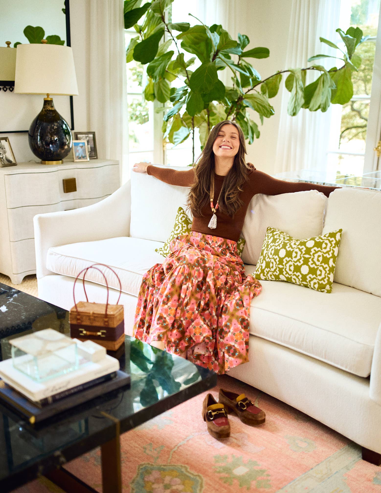 Jess Tiered Maxi Skirt in Farmhouse Pink