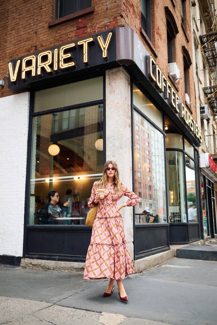 Banyan Long Sleeve Dress in Farmhouse Pink