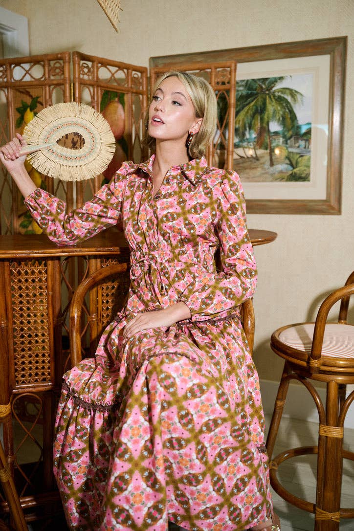 Banyan Long Sleeve Dress in Farmhouse Pink