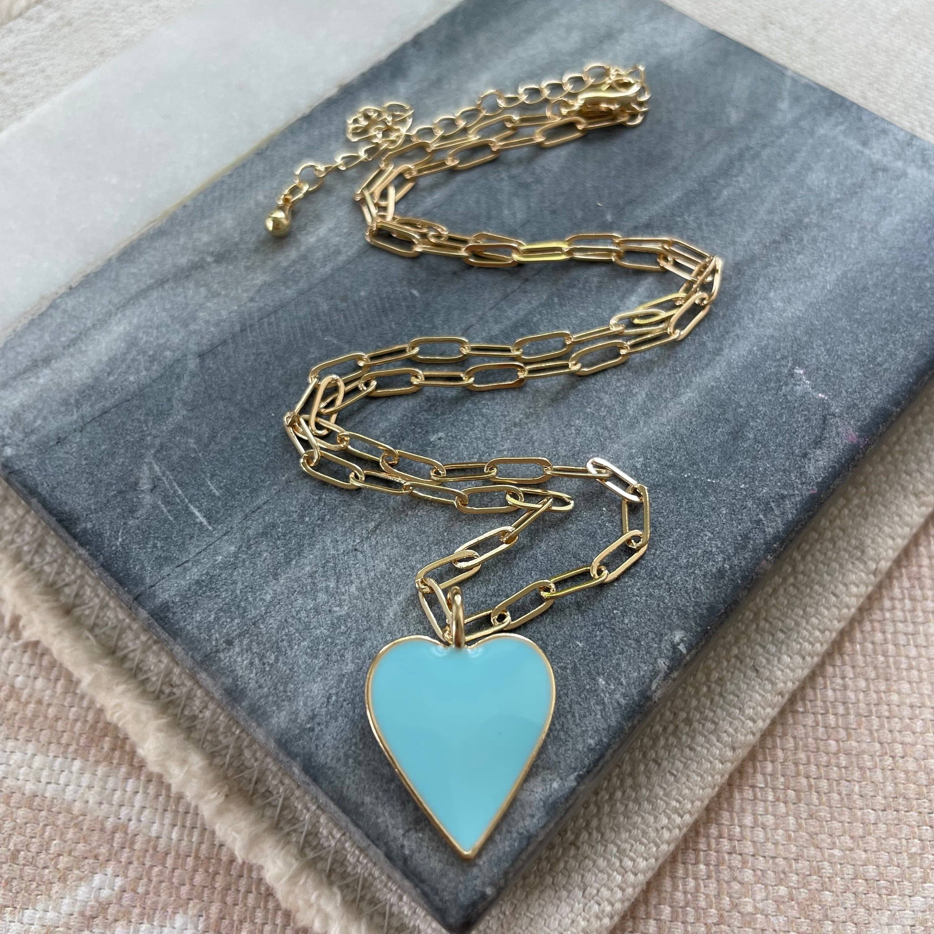 Love Necklace in Light Blue
