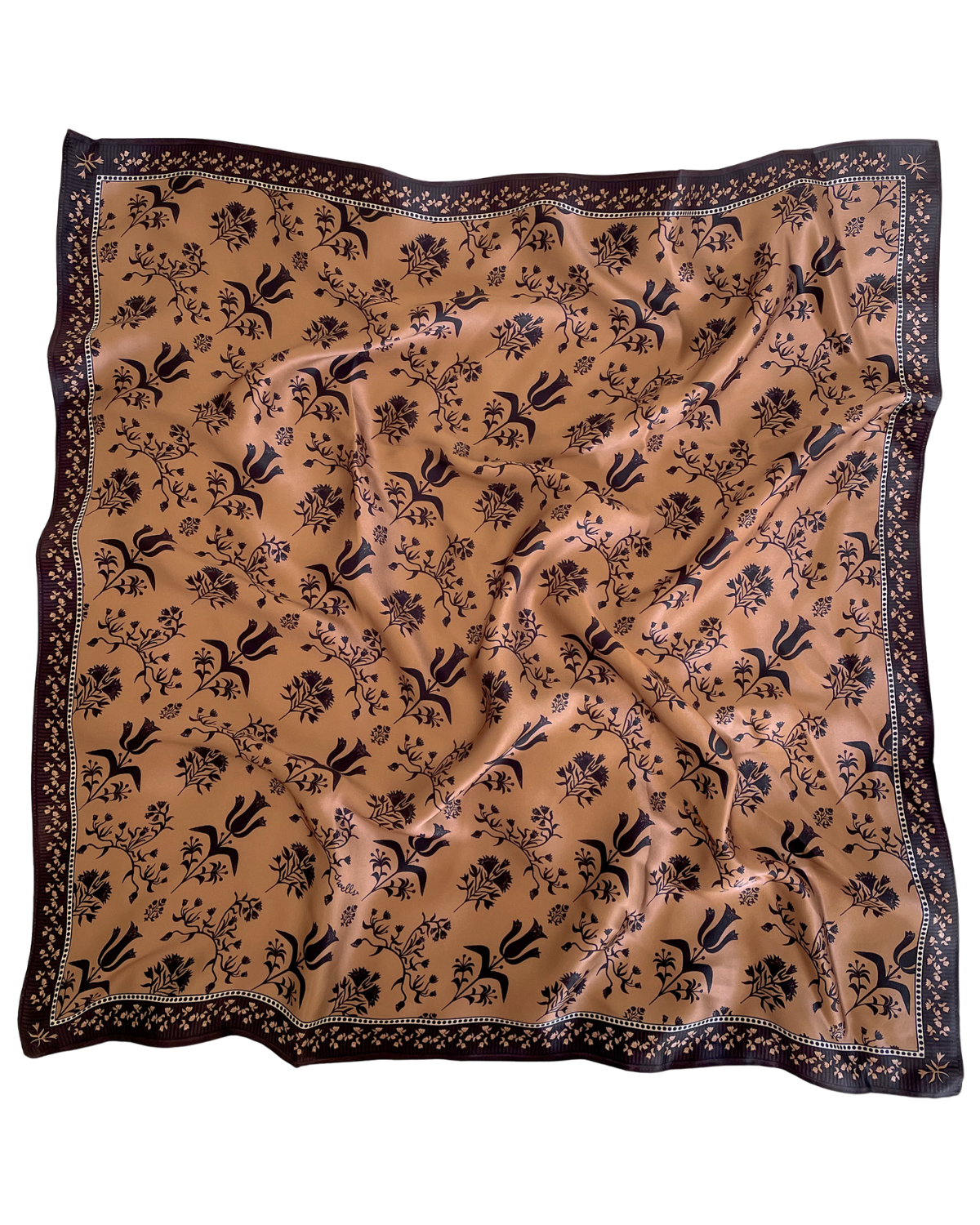 Pepper Block Print Silk Scarf