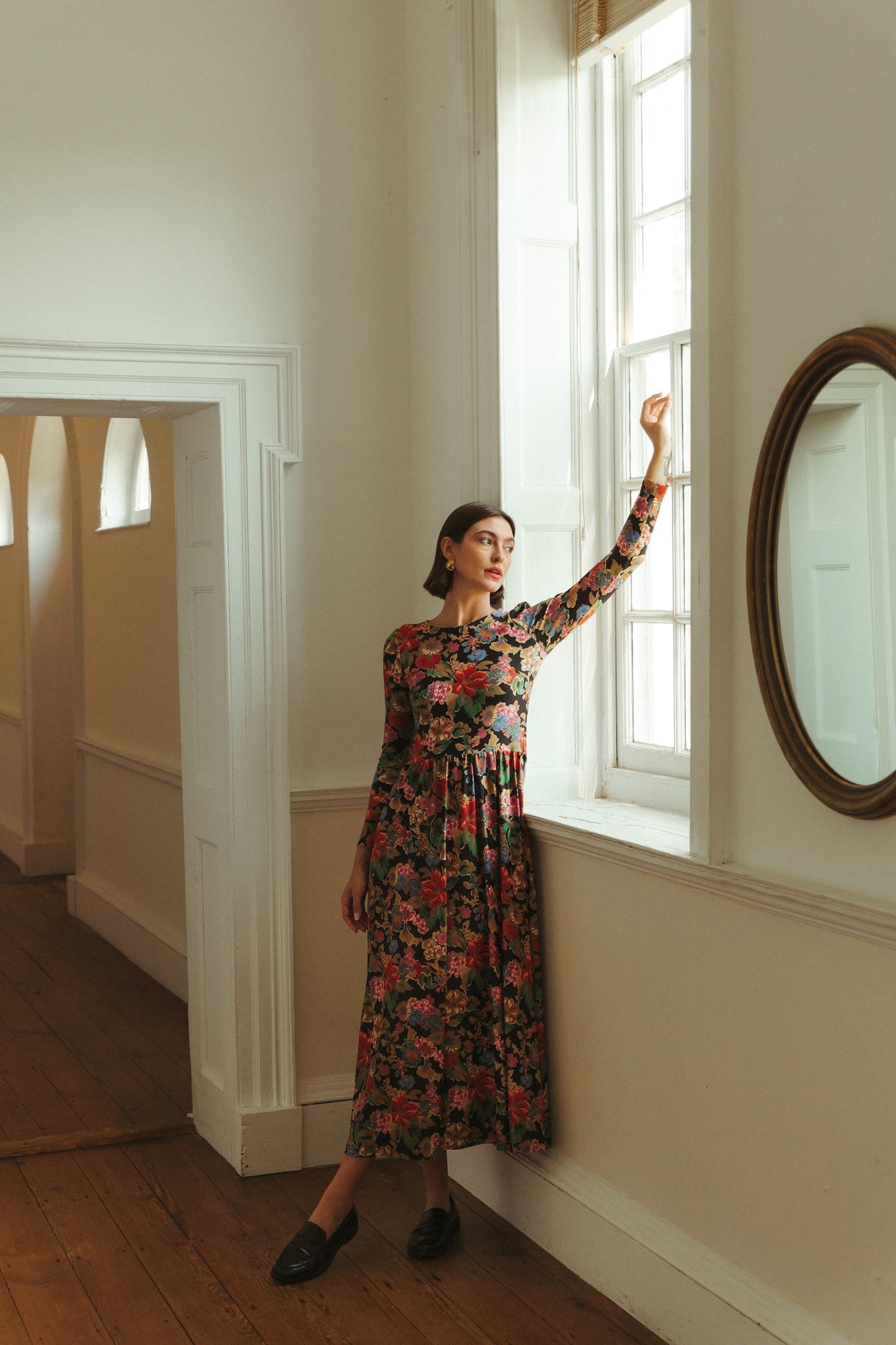 Clover Dress in Midnight Petals