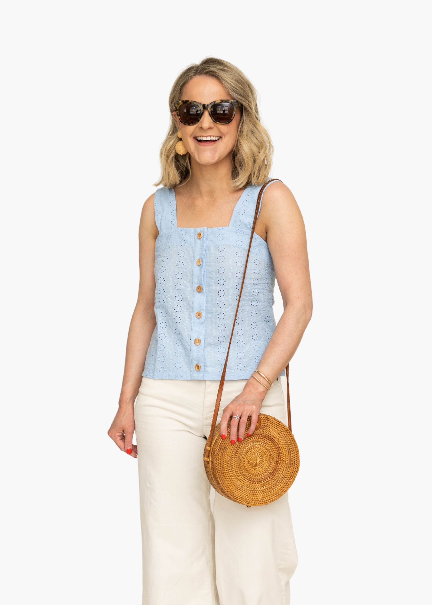 Emerson Eyelet Tank – Poppy and Pink