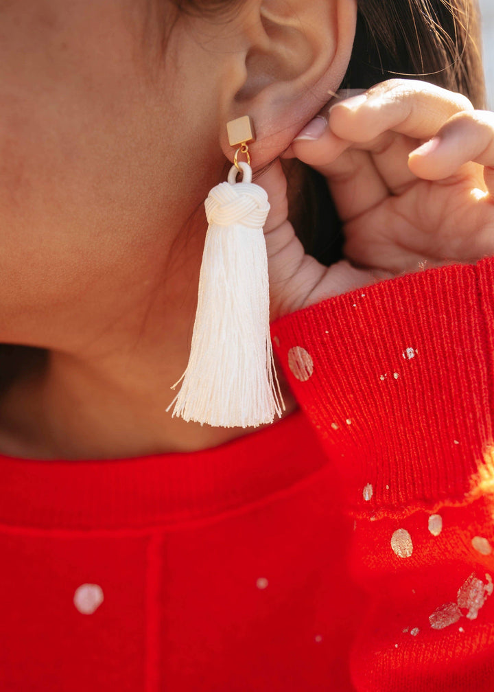 Knotted Tassel Drops | Champagne