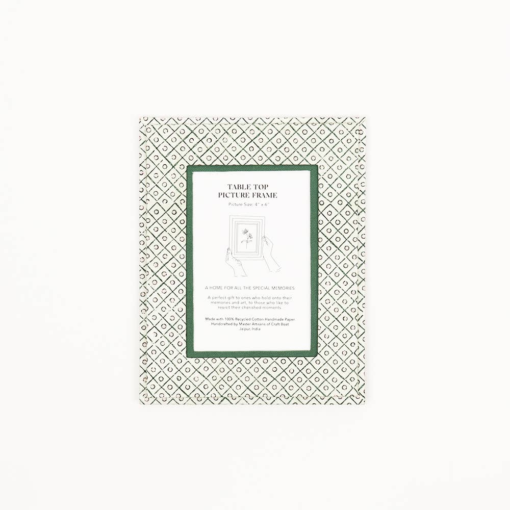 Dot and Grid Table Top Frame | Green