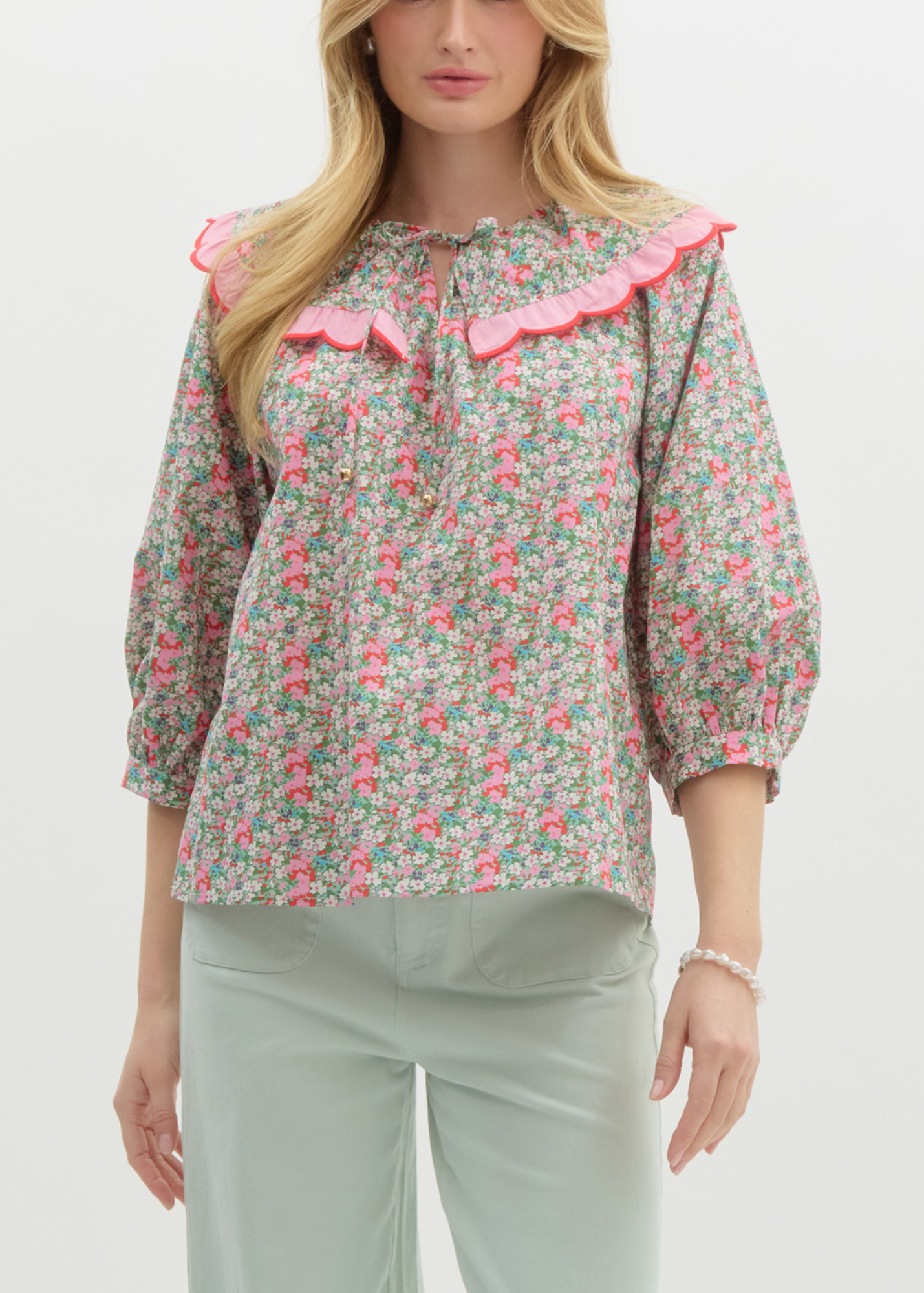 Ava Top in Pink Combo