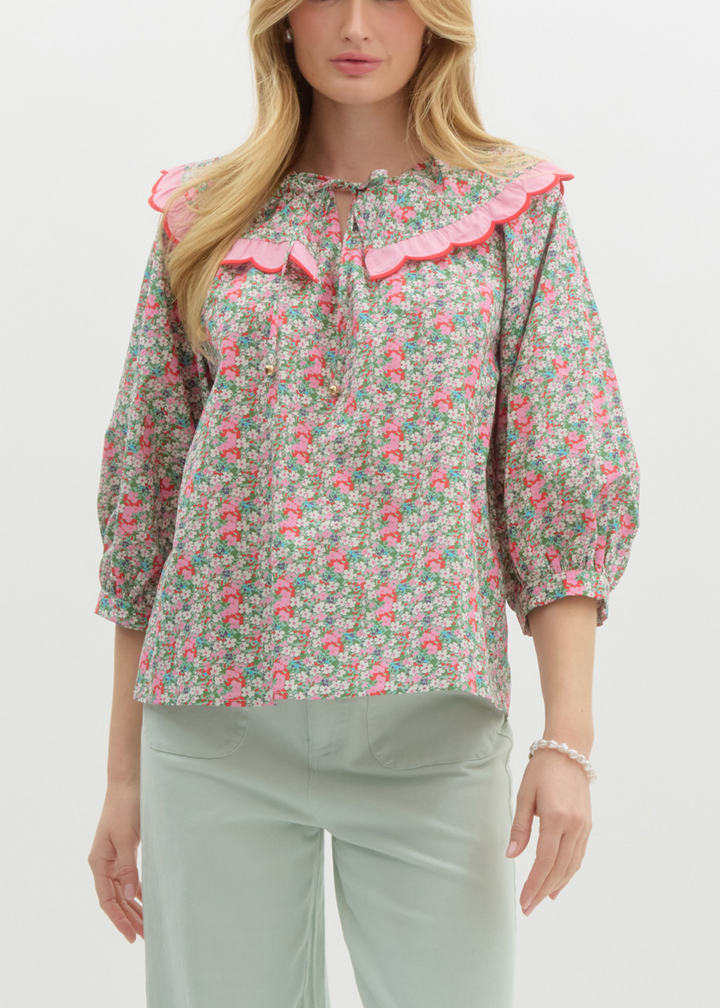 Ava Top in Pink Combo