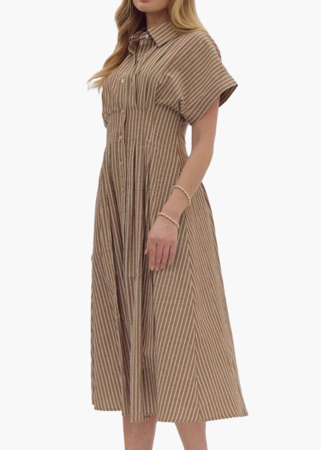 Collins Striped Midi in Mocha Stripe