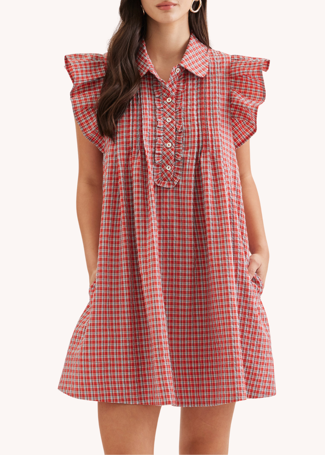 Sutton Mini Dress in Red – Poppy and Pink