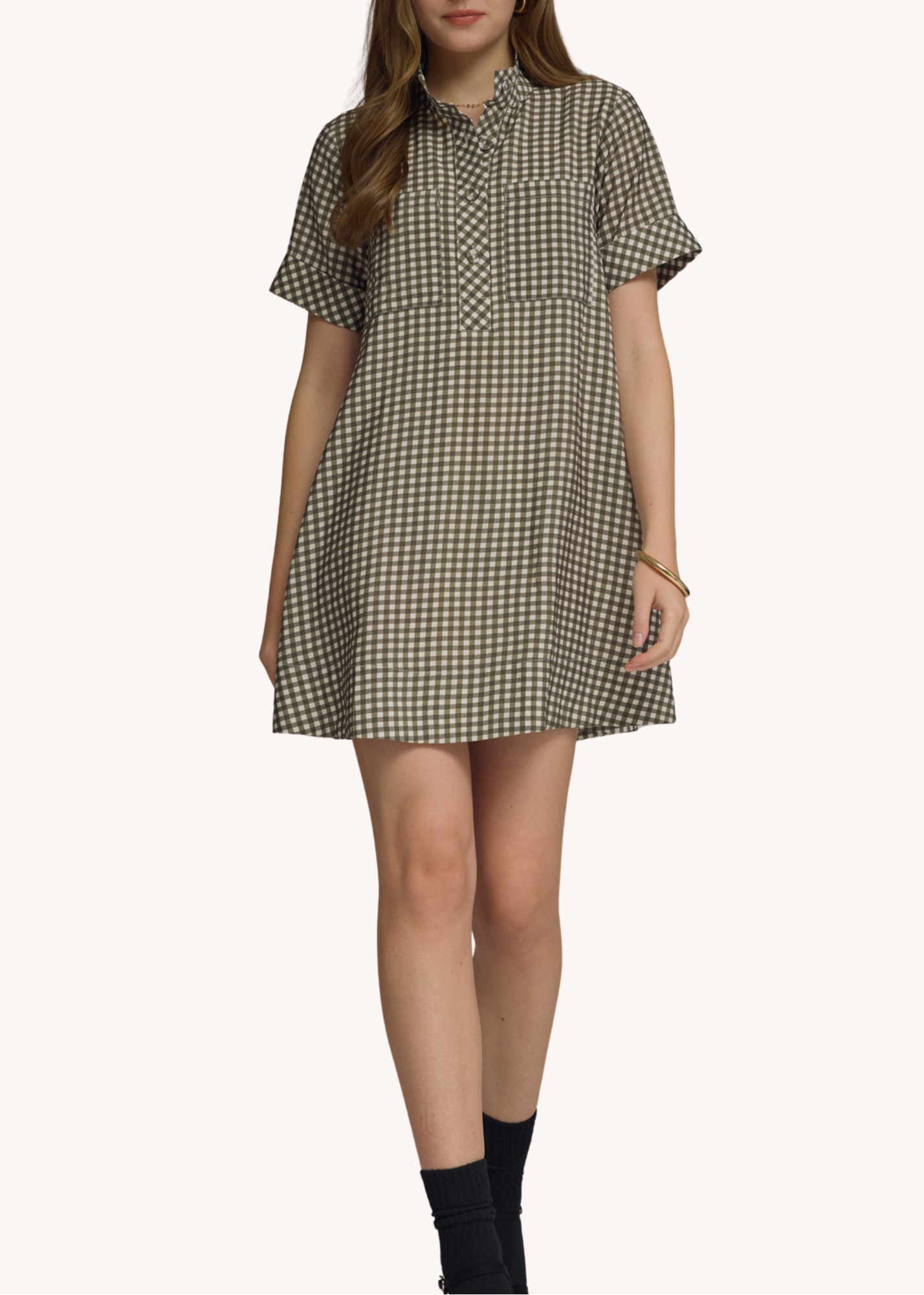 Ginna Mini Dress in Olive
