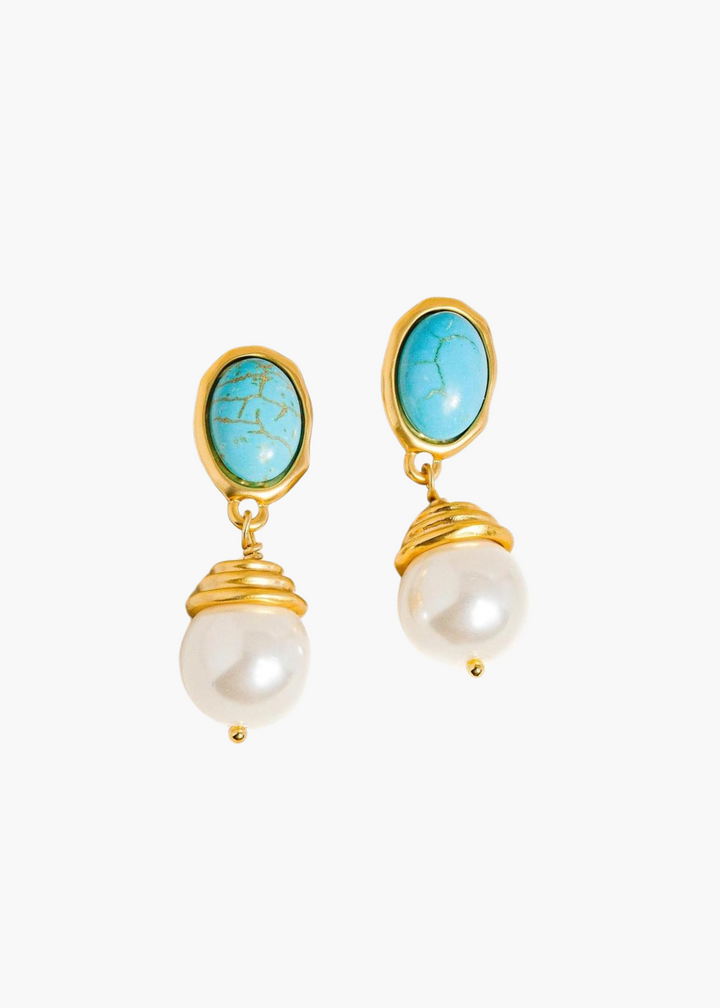 Nadia Turquoise Pearl Drops