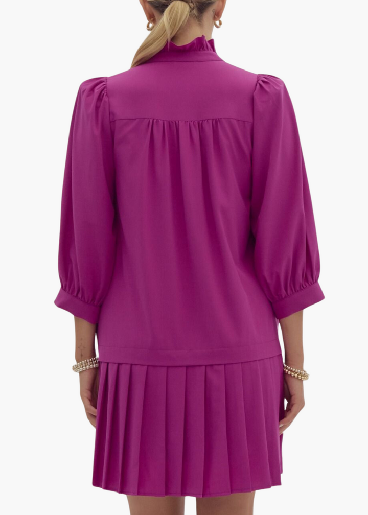 Elizabeth Mini Dress in Magenta