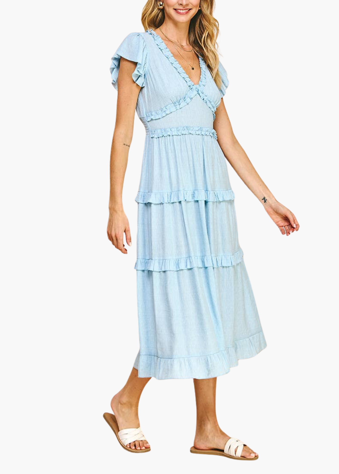 Laurel Midi Dress in Sky