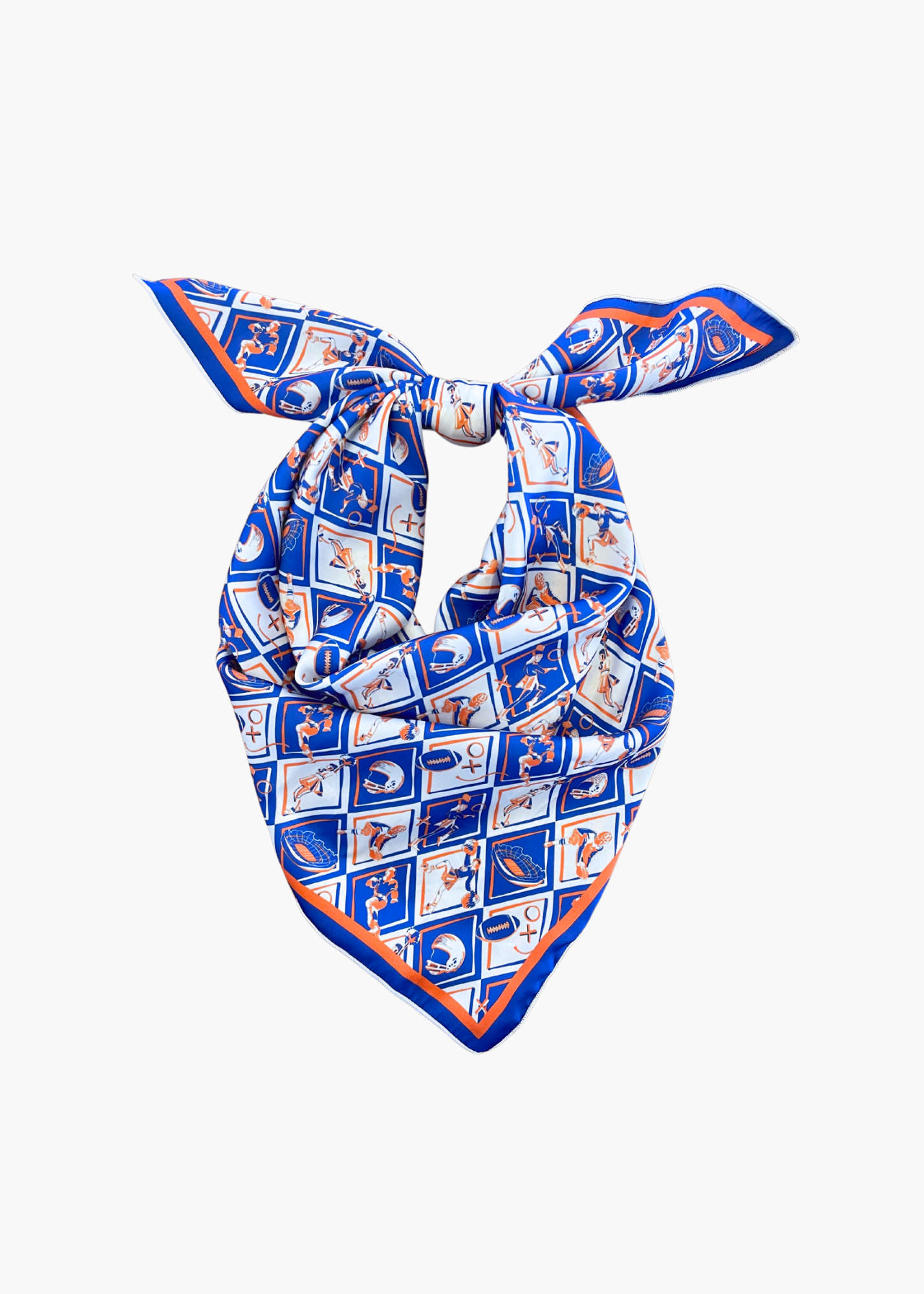 Cobalt + Orange Checkerboard Gameday Scarf