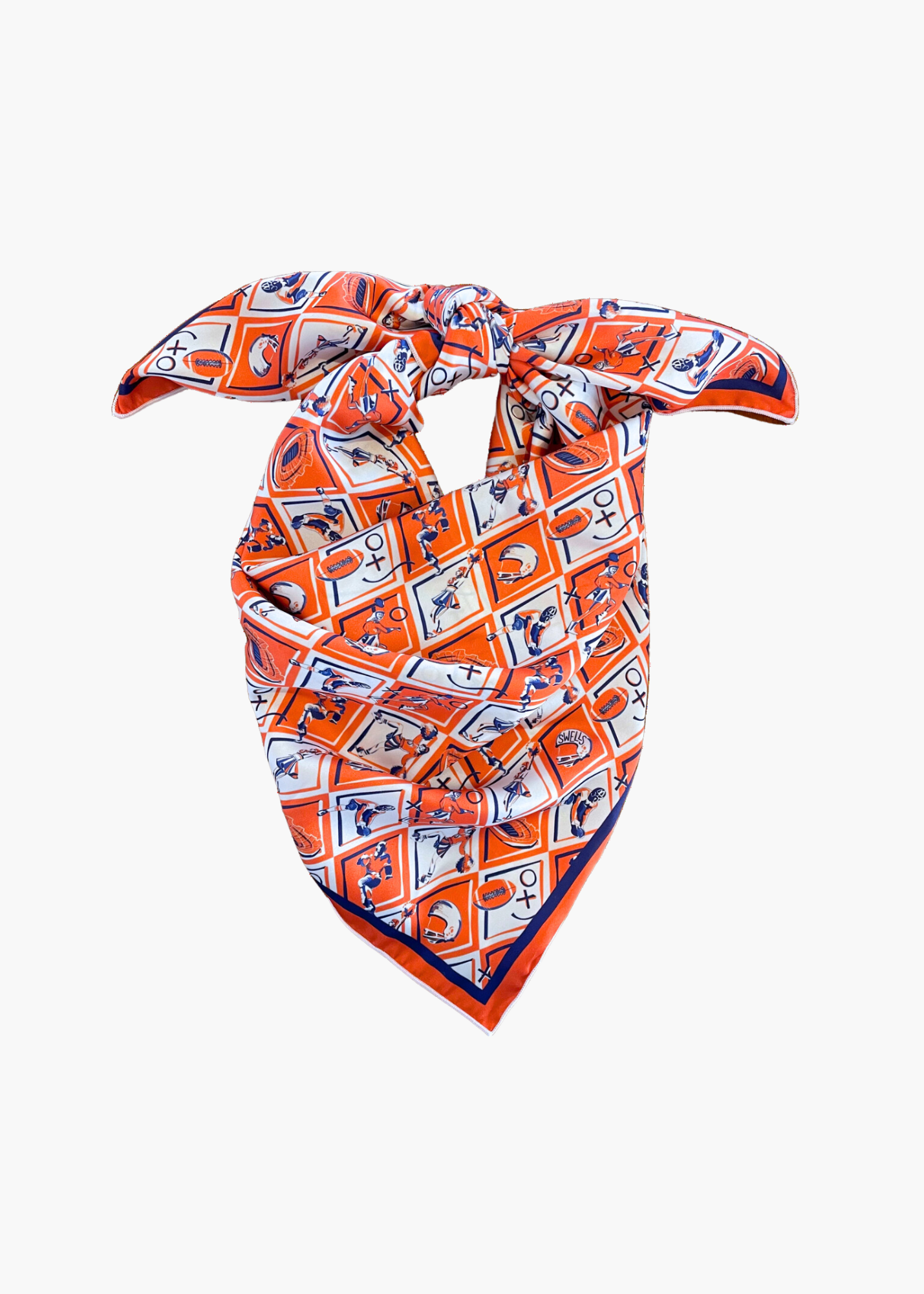 Orange + Navy Checkerboard Gameday Scarf