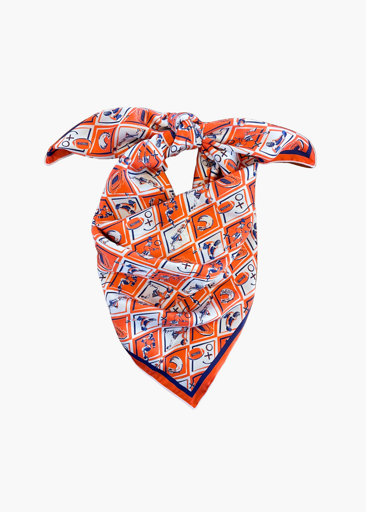 Orange + Navy Checkerboard Gameday Scarf