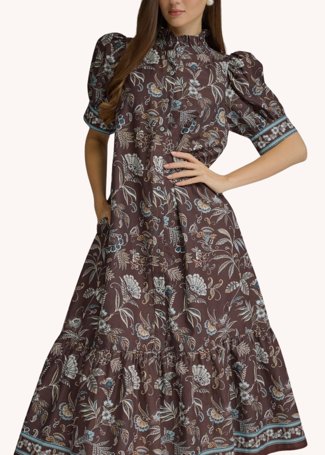 Kelly Cotton Midi Dress in Eggplant