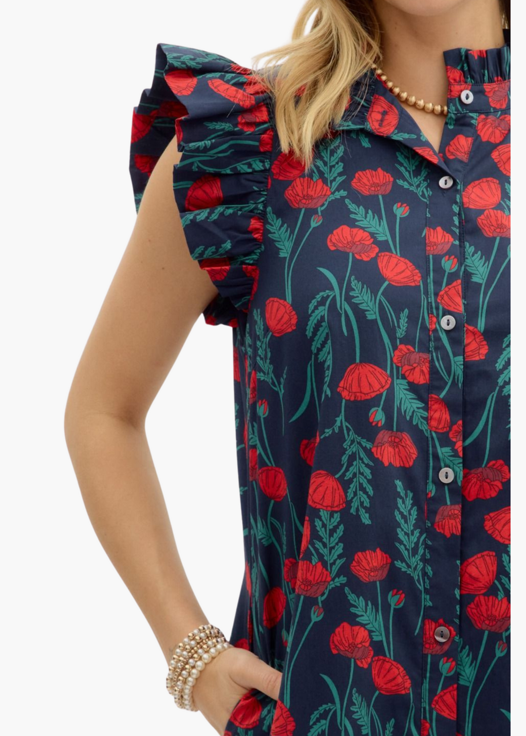 Jen Midi Dress in Navy
