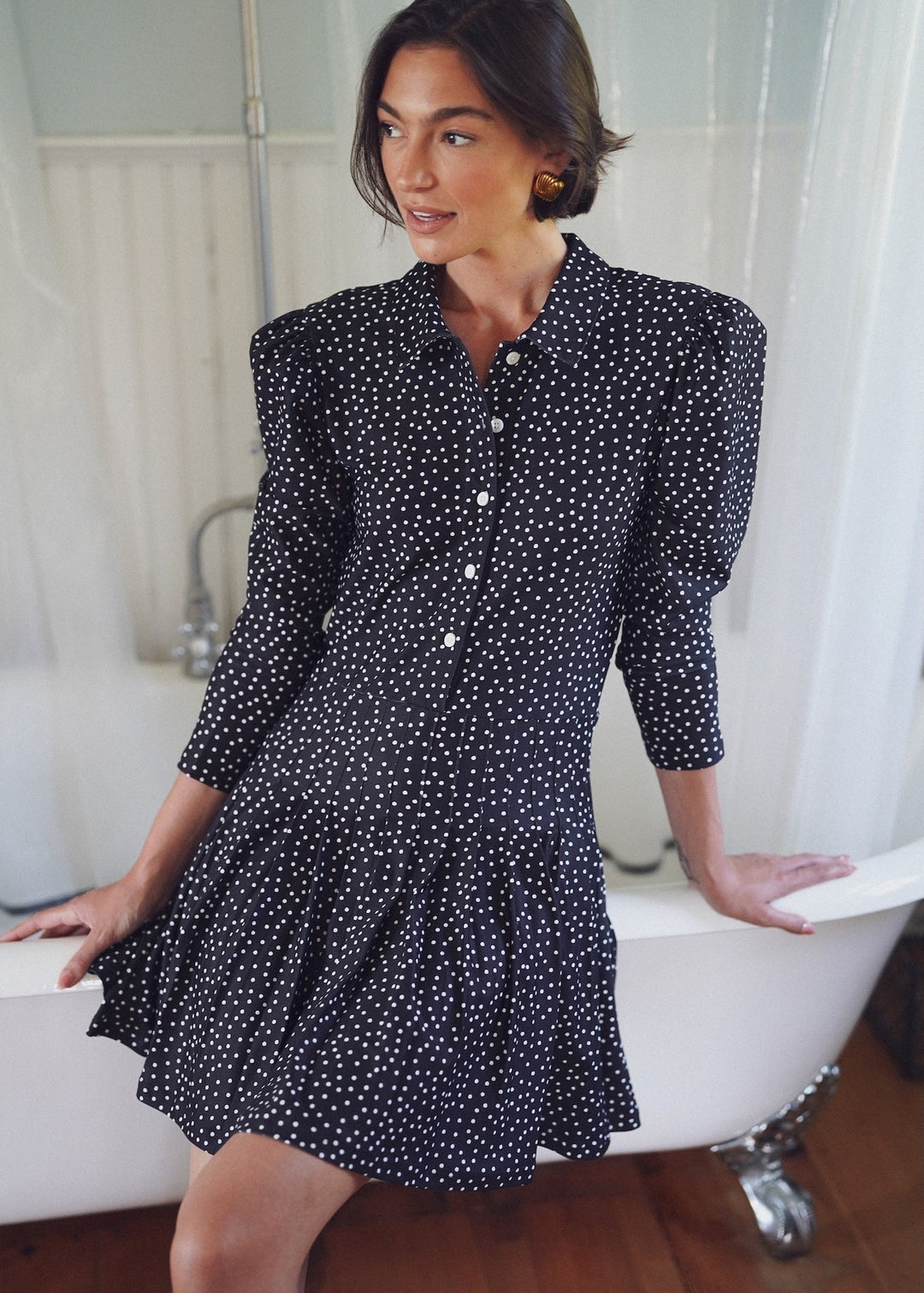 Edith Dress in Dainty Dot Black