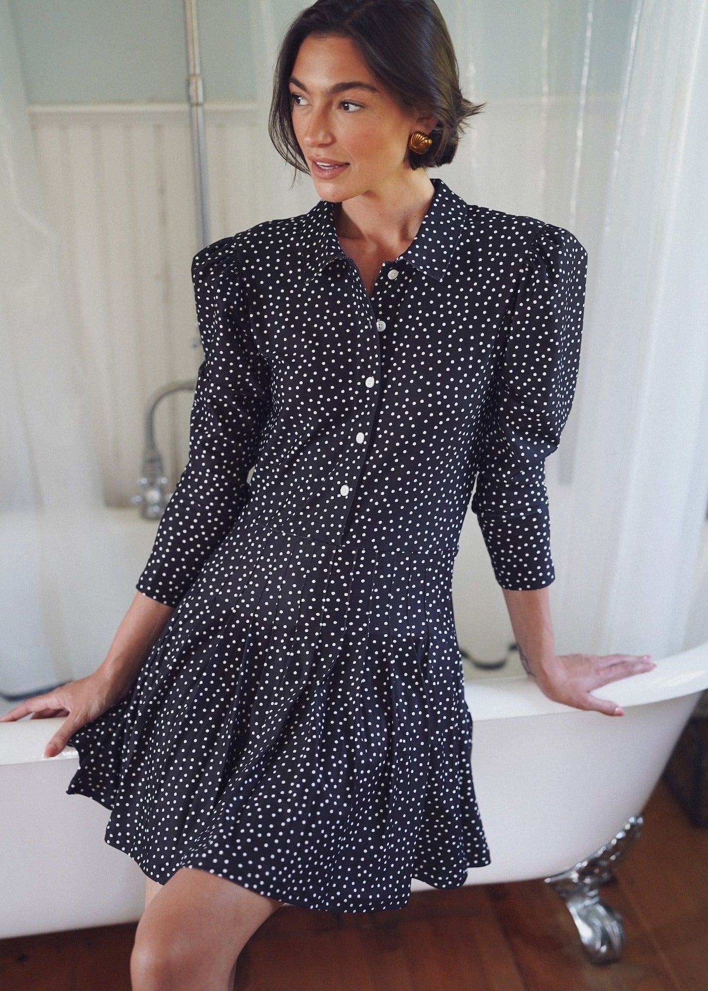 Edith Dress in Dainty Dot Black