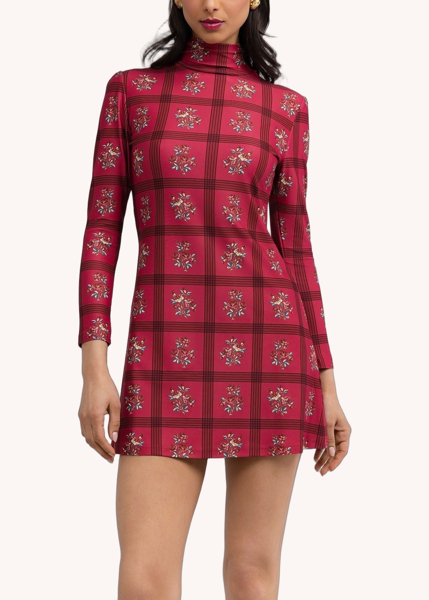 Dottie Dress in Camellia Plaid Rasp