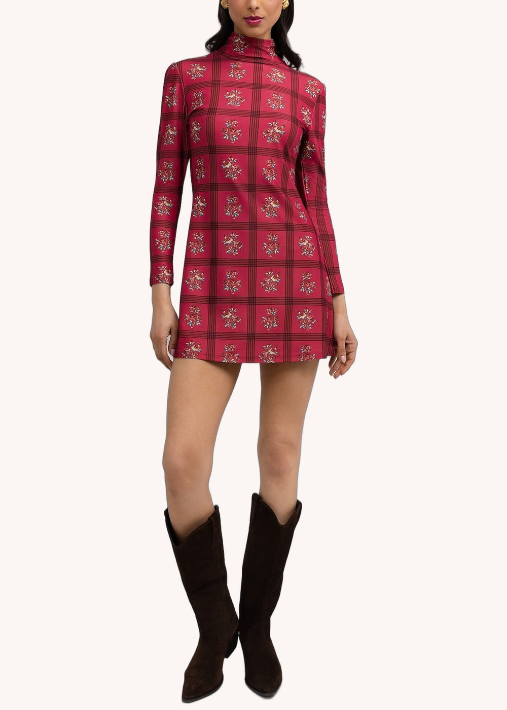 Dottie Dress in Camellia Plaid Rasp